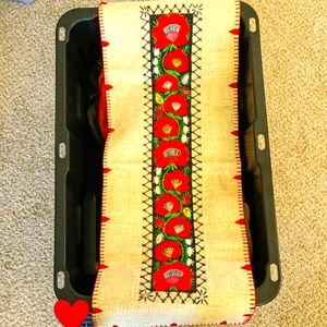 Embroidered Hungarian Tapestry Red Floral